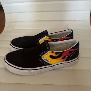 Vans flame slip ons